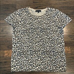 Saks Fifth Avenue Cashmere Animal Print Knit Top